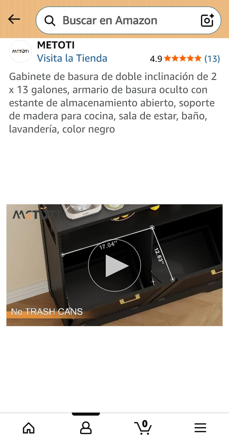 METOTI Double Tilt-Out Trash Cabinet - Black