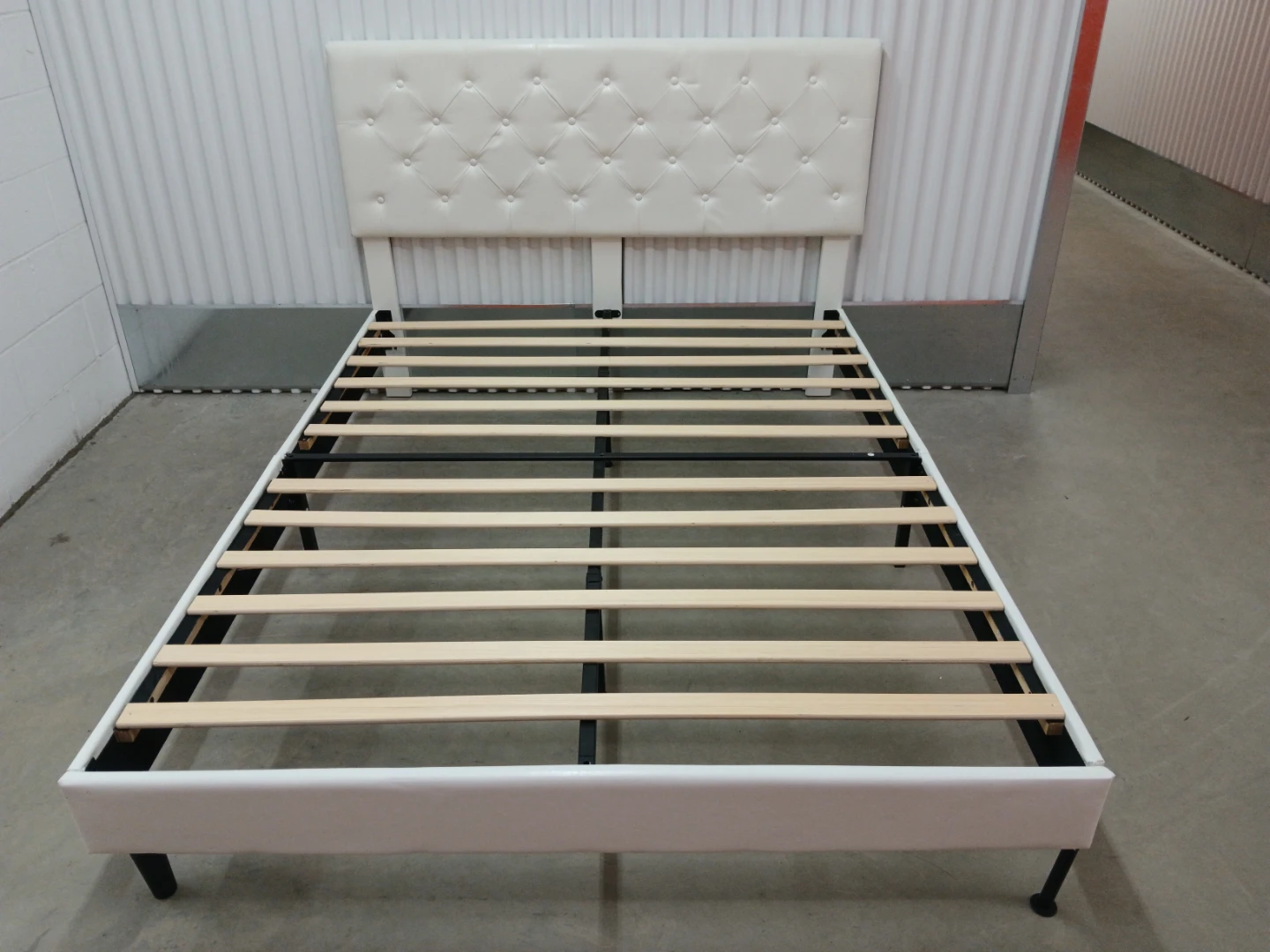 Queen size Faux Leather Tufted Headboard Bed Frame