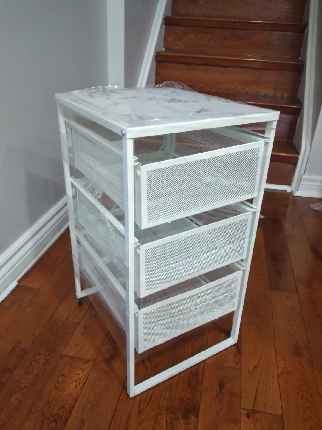 White 3-Drawer Storage Cart - photo 2