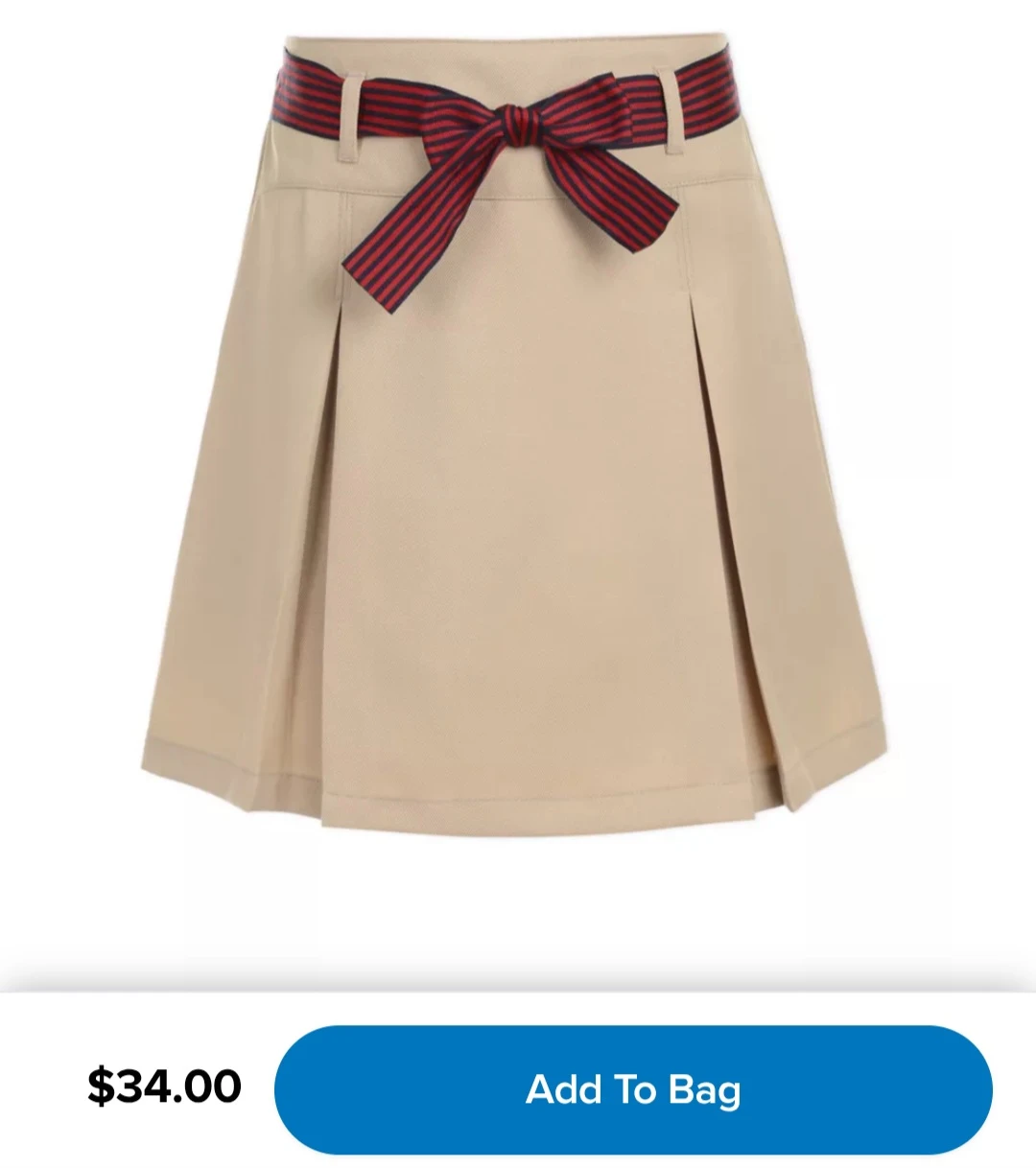 Nautica Girls School Uniform Skirt Size 12.5 Khaki