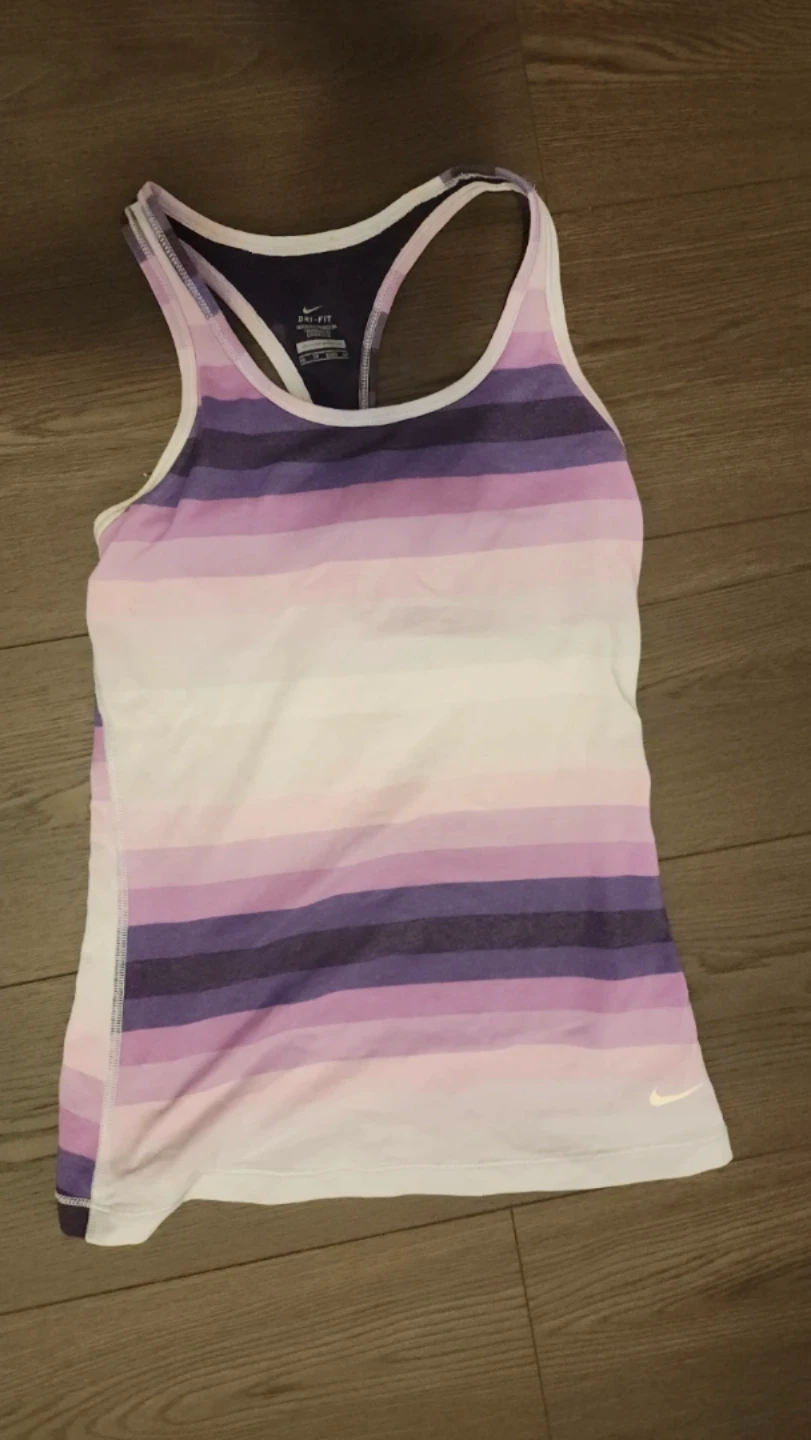 Nike Dri-Fit Tank Top - Purple & White Stripes- XS