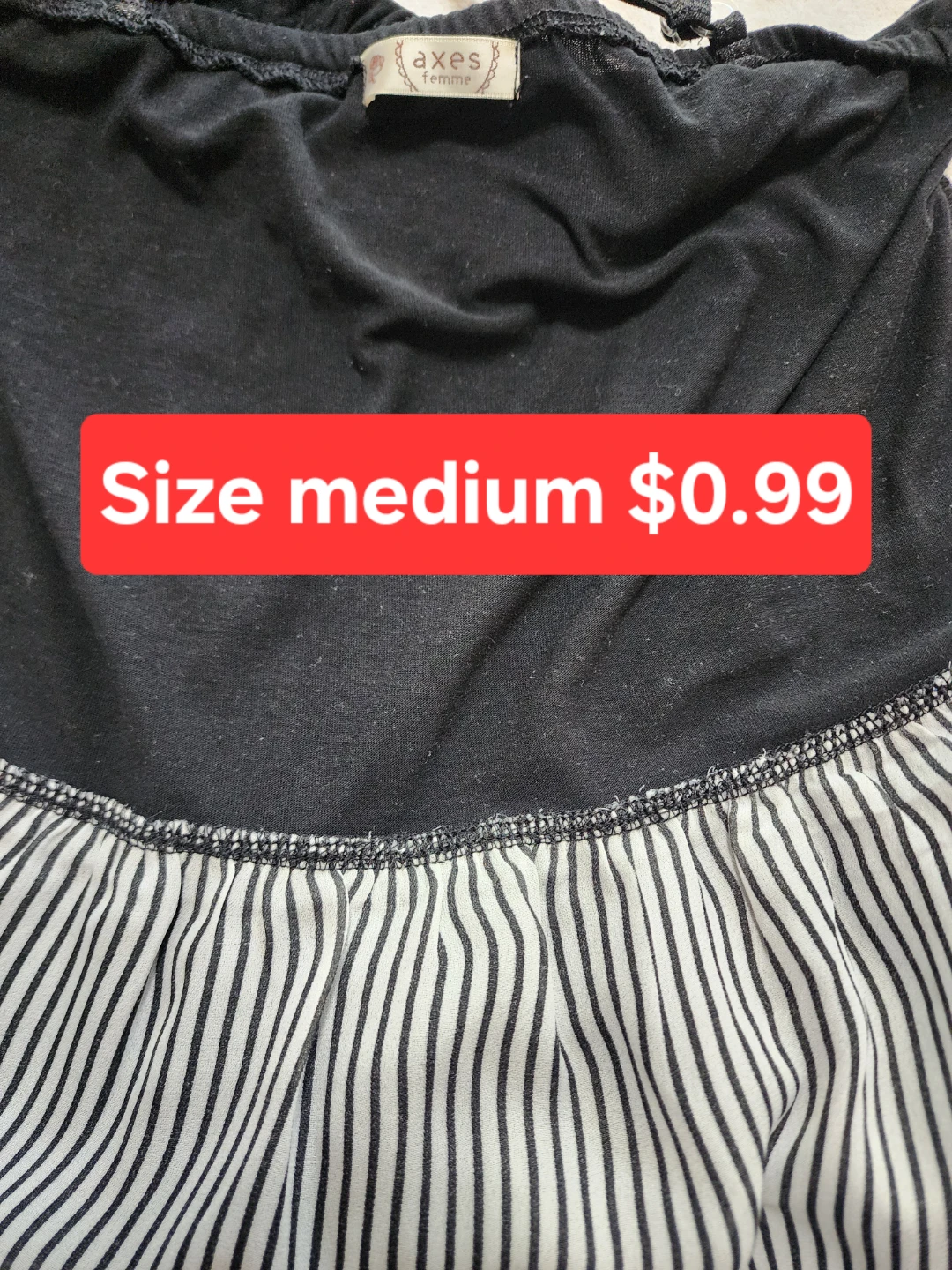 Axes Femme Black Striped Camisole Tank Top
