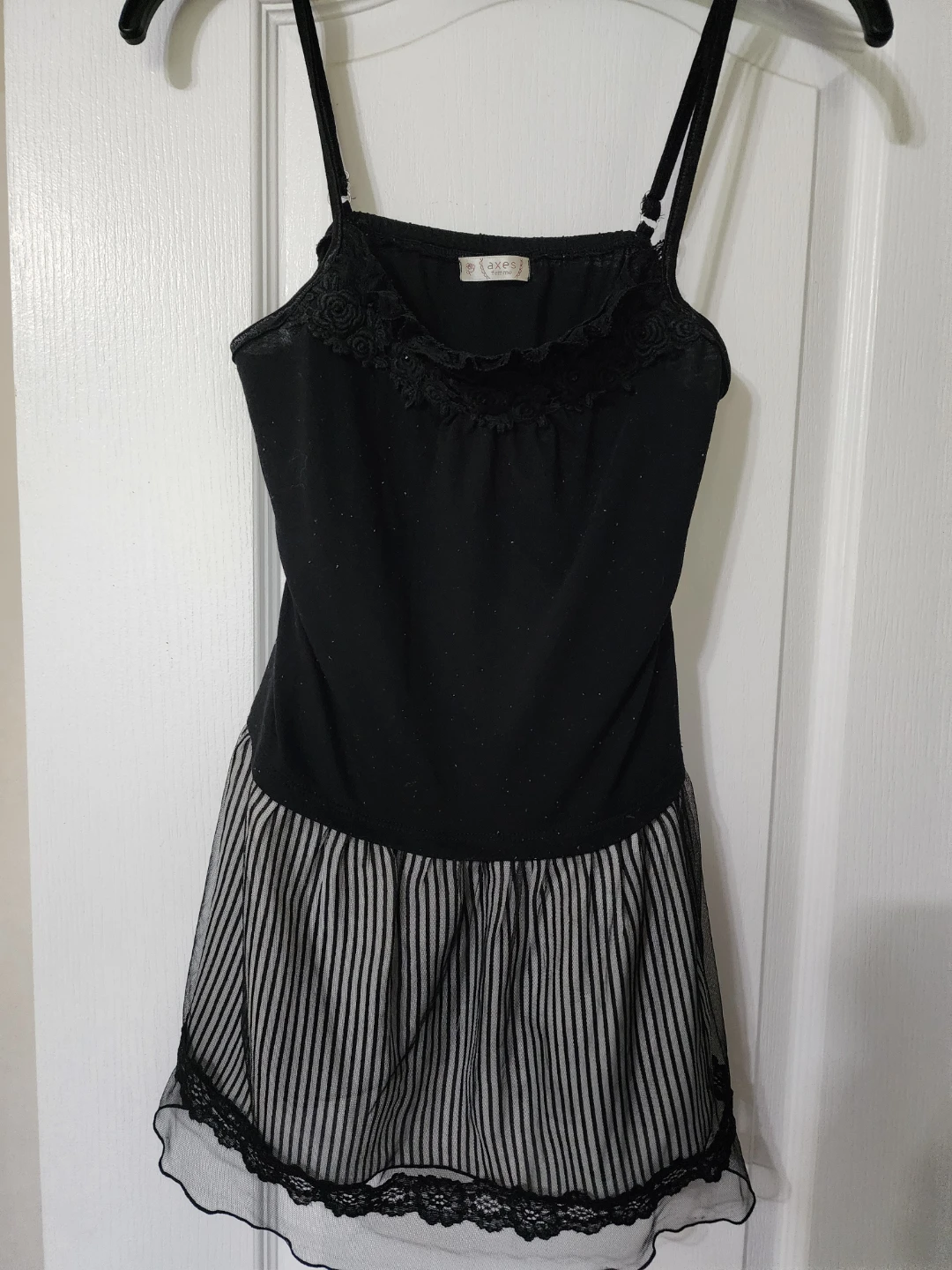 Axes Femme Black Striped Camisole Tank Top - photo 4