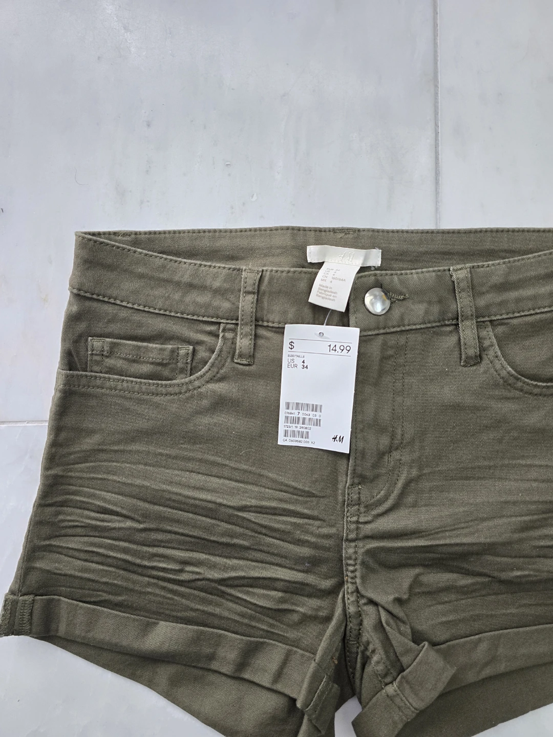 H&M Women's Olive Green Shorts s4 - photo 2