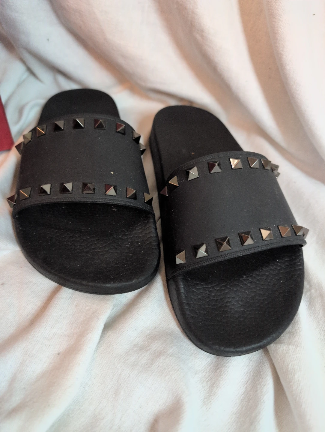 Valentino Garavani Black Studded Slides with Box - photo 2