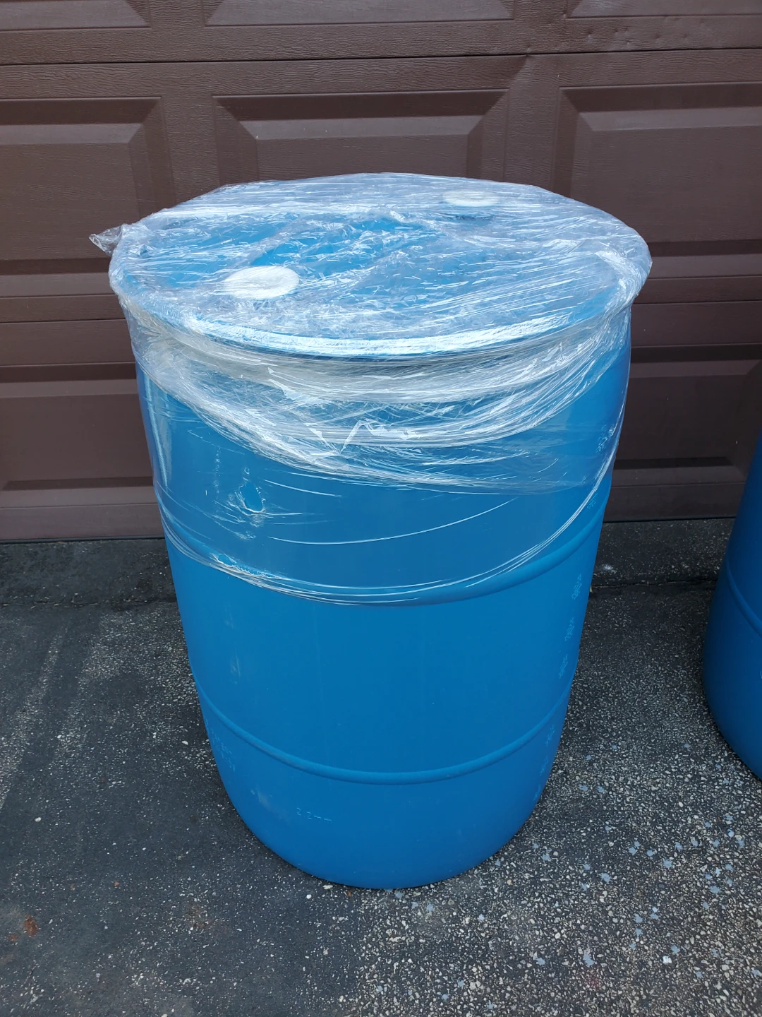 Blue 55 Gallon Plastic Drum