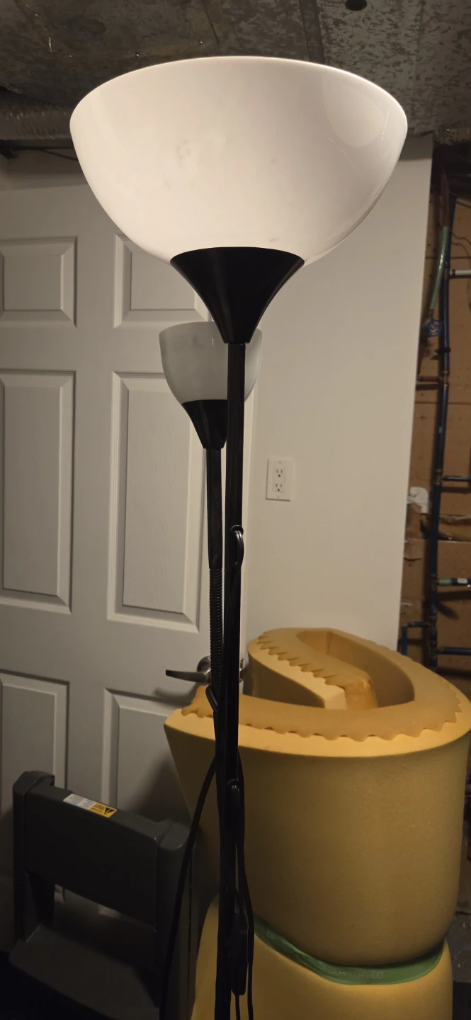 Black Floor Lamp with Dual Heads