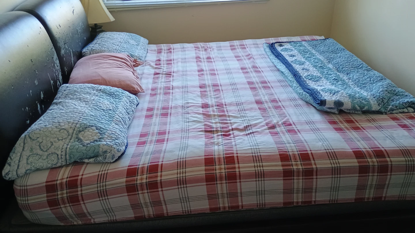 King Size Bed Frame with Headboard along with bed