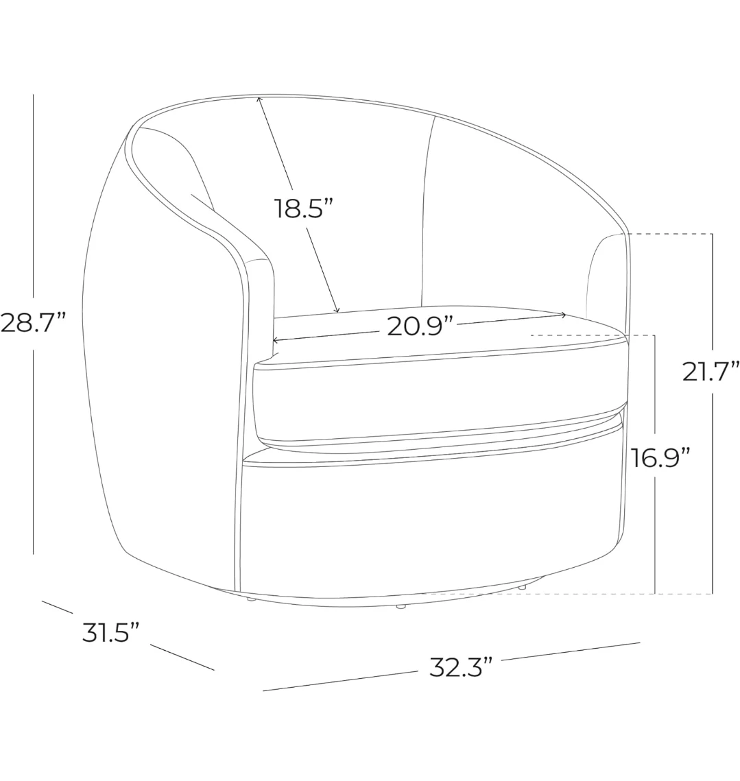 Cream Upholstered Swivel Armchair - photo 2