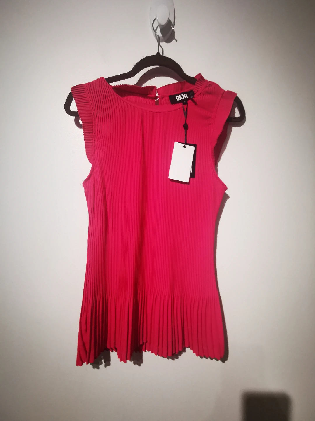Nwt DKNY Pleated Knit Top - Pink - XL - photo 2