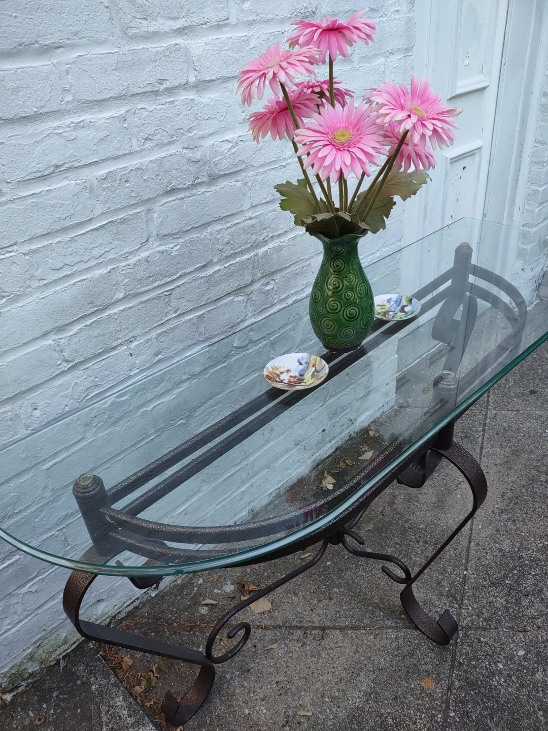 Glass top console table - photo 2