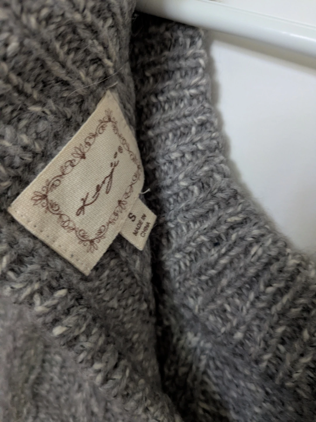 Grey Cable Knit Sleeveless Tunic Sweater Dress - Size S - photo 3