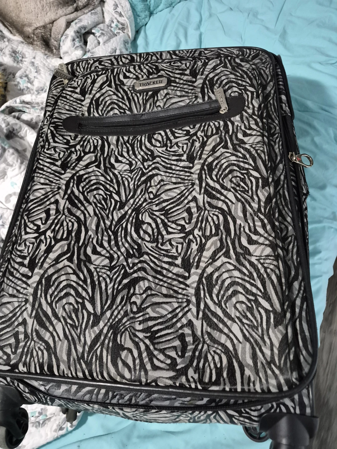 Tracker Zebra Print Rolling Suitcase - photo 3
