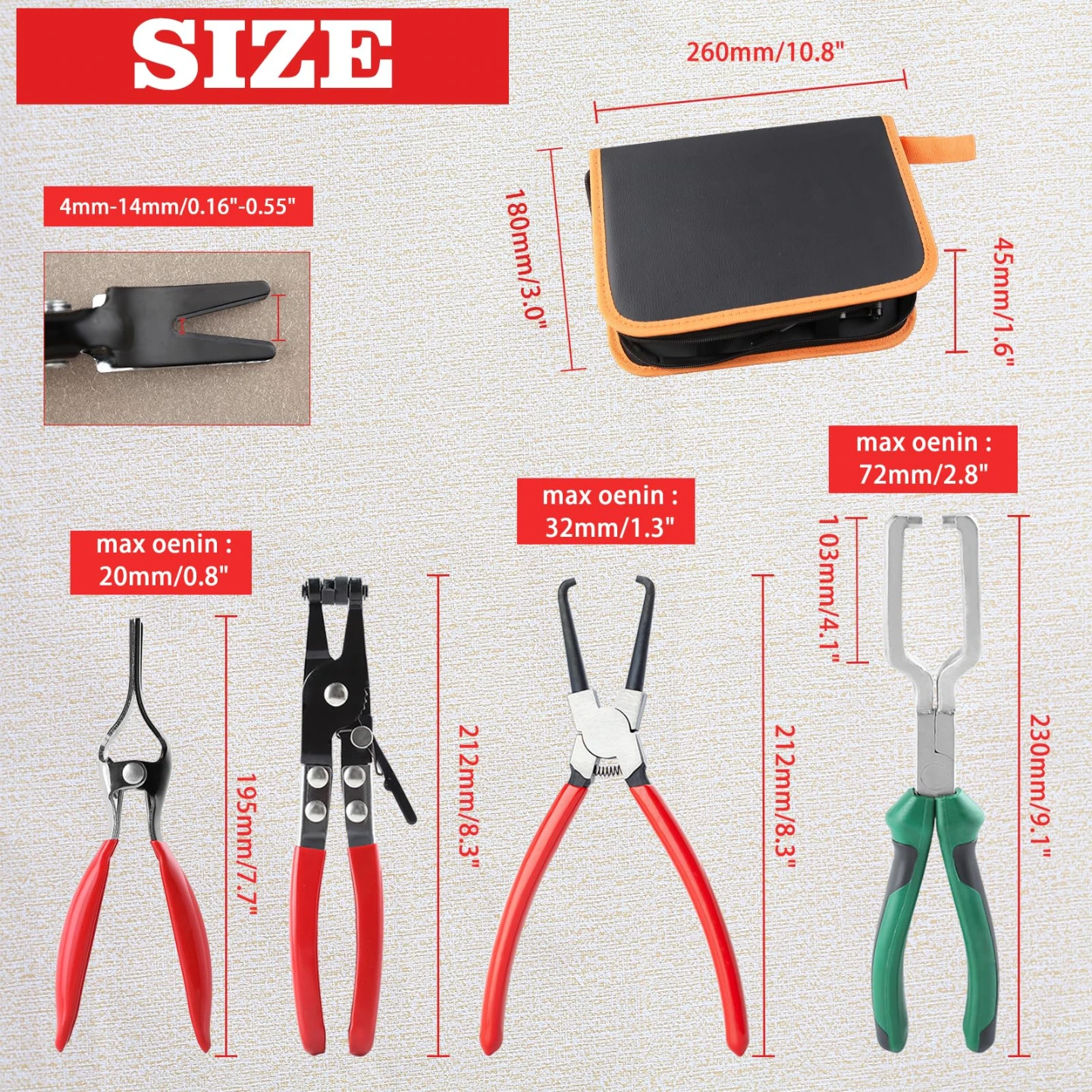 LEONTOOL 4Pcs Hose Remover Pliers Assortment Kit - photo 3