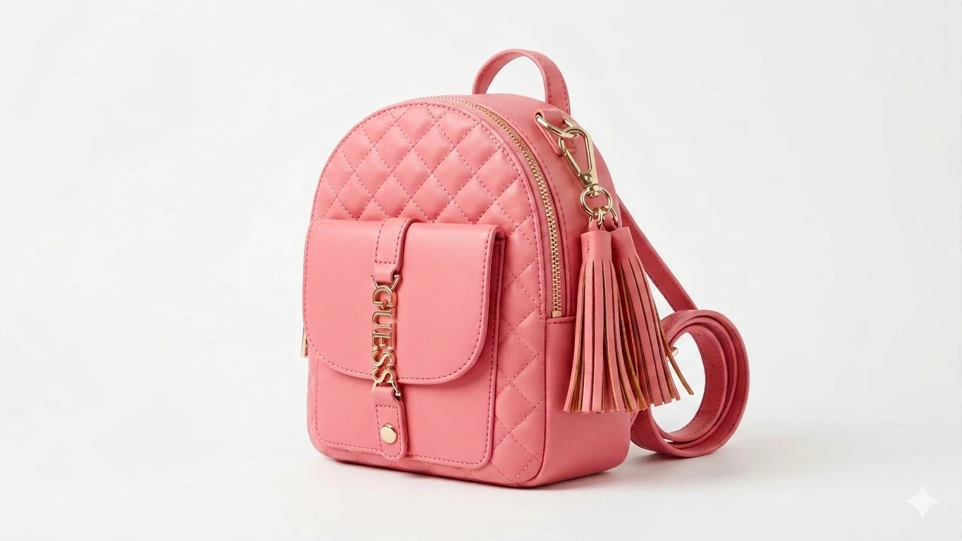 Guess Pink Quilted Backpack
