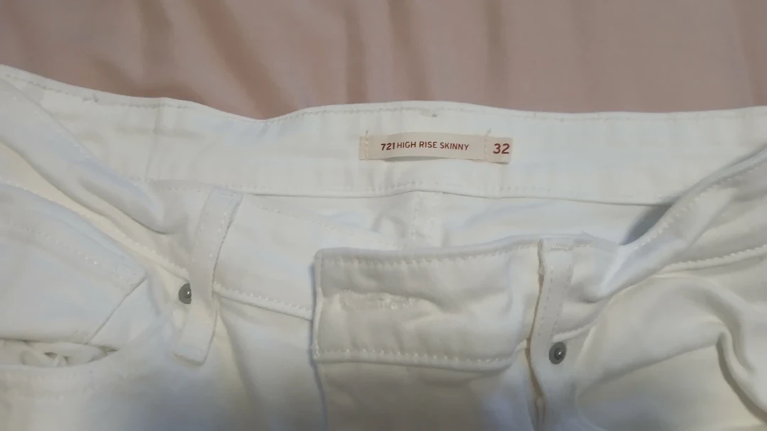 Levi's 721 High Rise Skinny Jeans Size 32 White - photo 3