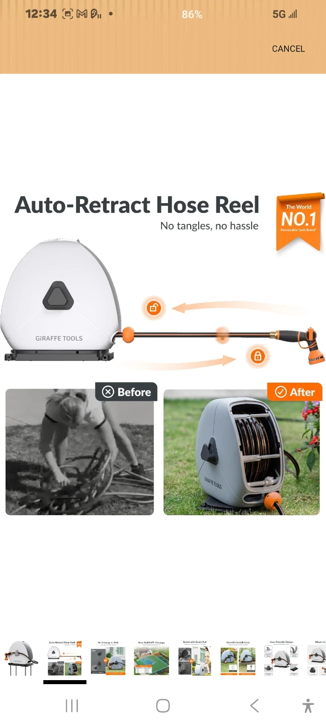 Giraffe Tools retractable garden hose reel - photo 2