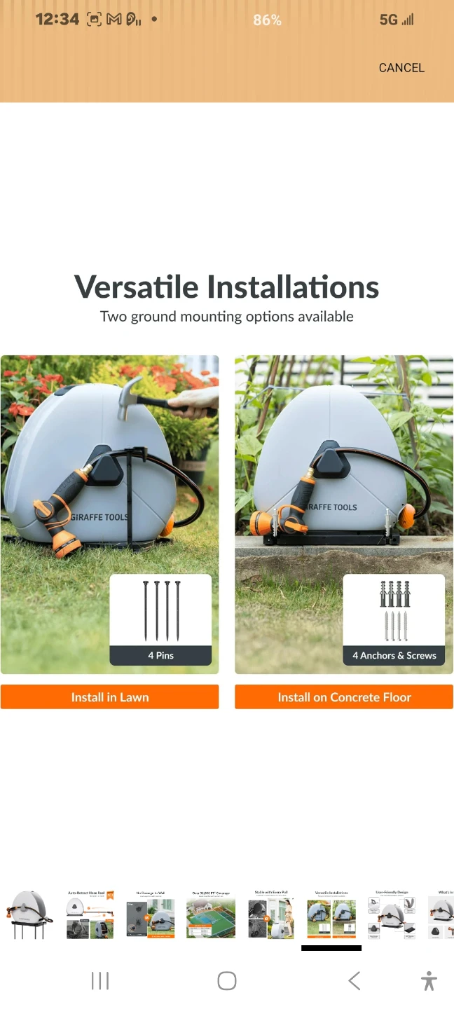 Giraffe Tools retractable garden hose reel - photo 3
