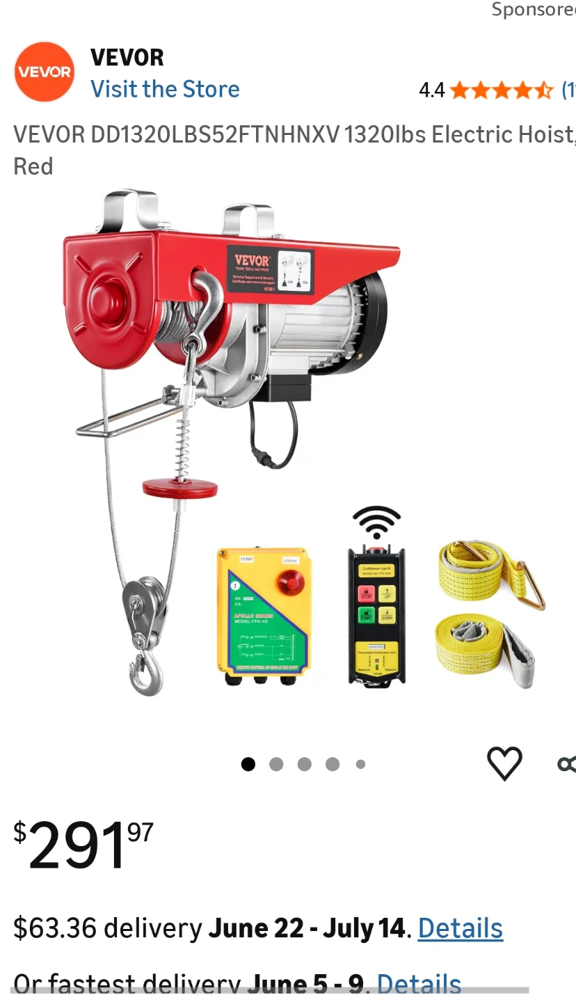 VEVOR Electric Hoist 2200lbs capacity - photo 4