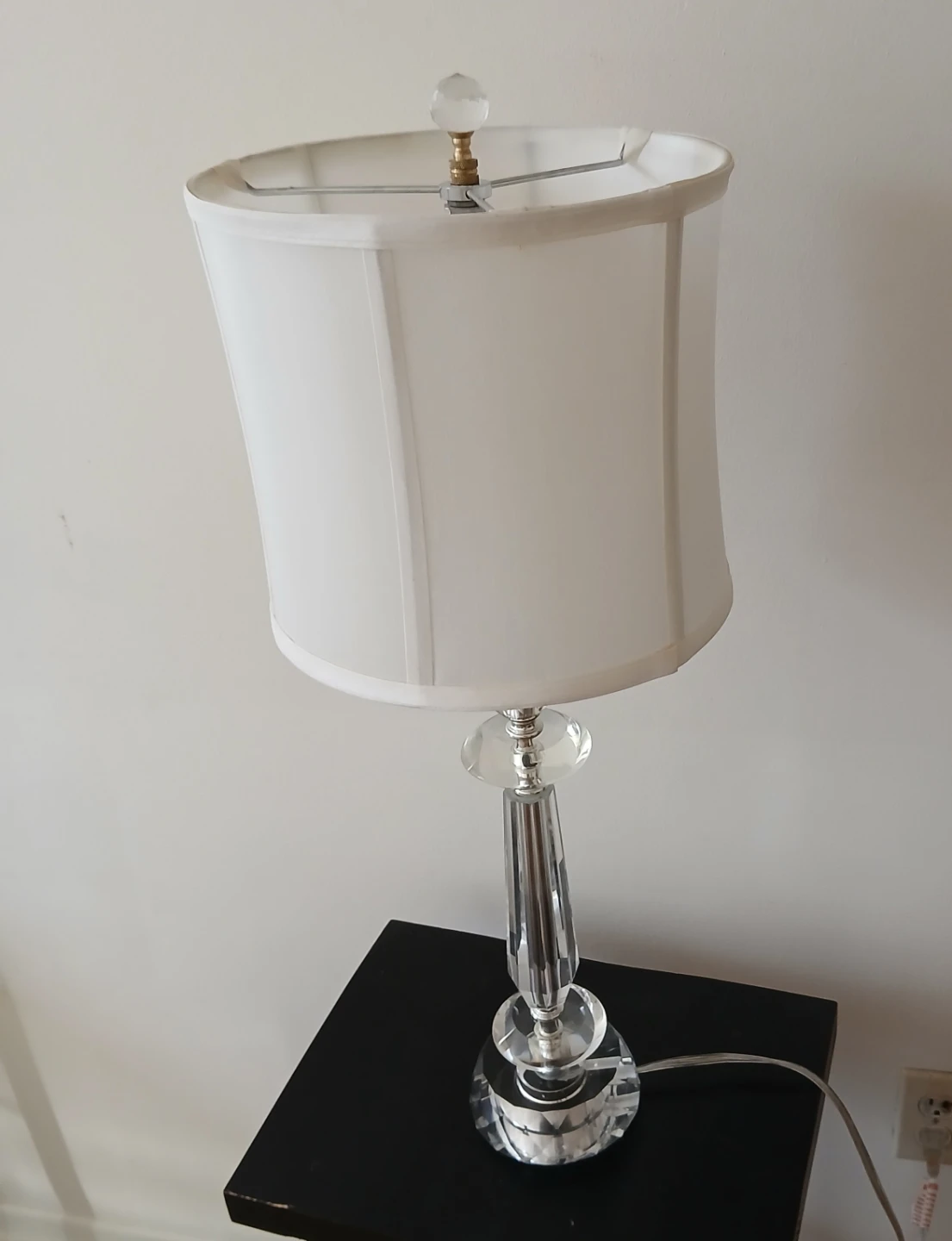 Crystal Accent Table Lamp with White Shade