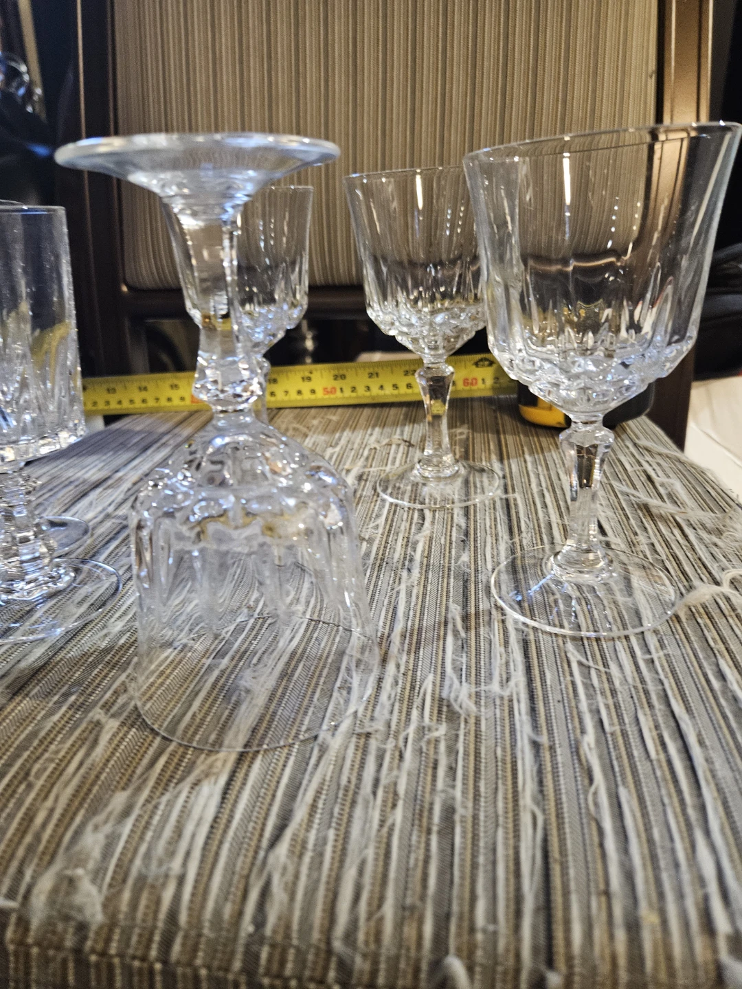 Set of 5 Clear Crystal Wine Glasses - photo 4
