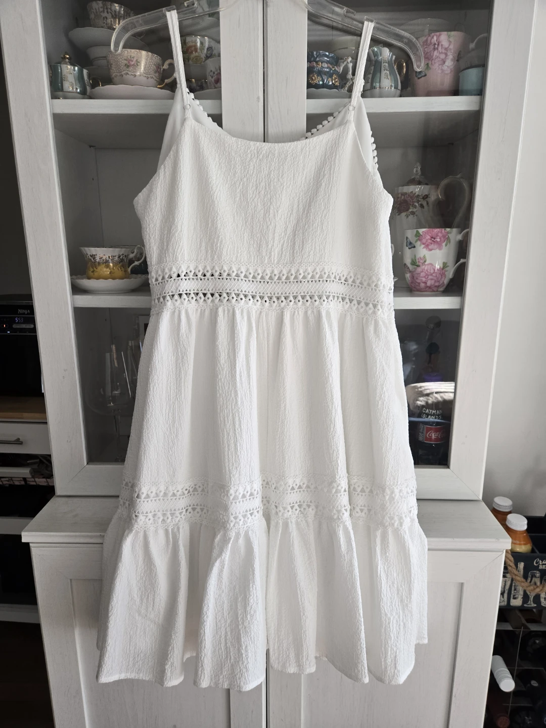 Breezaya White Lace Insert Ruffle Hem Dress - photo 5