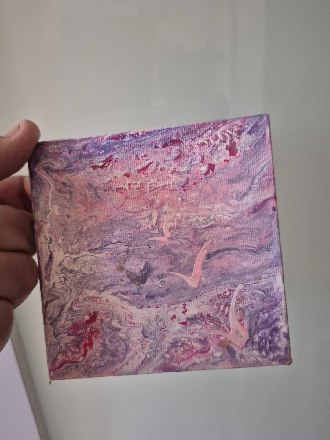 Small Abstract Canvas Painting - Pink & Purple