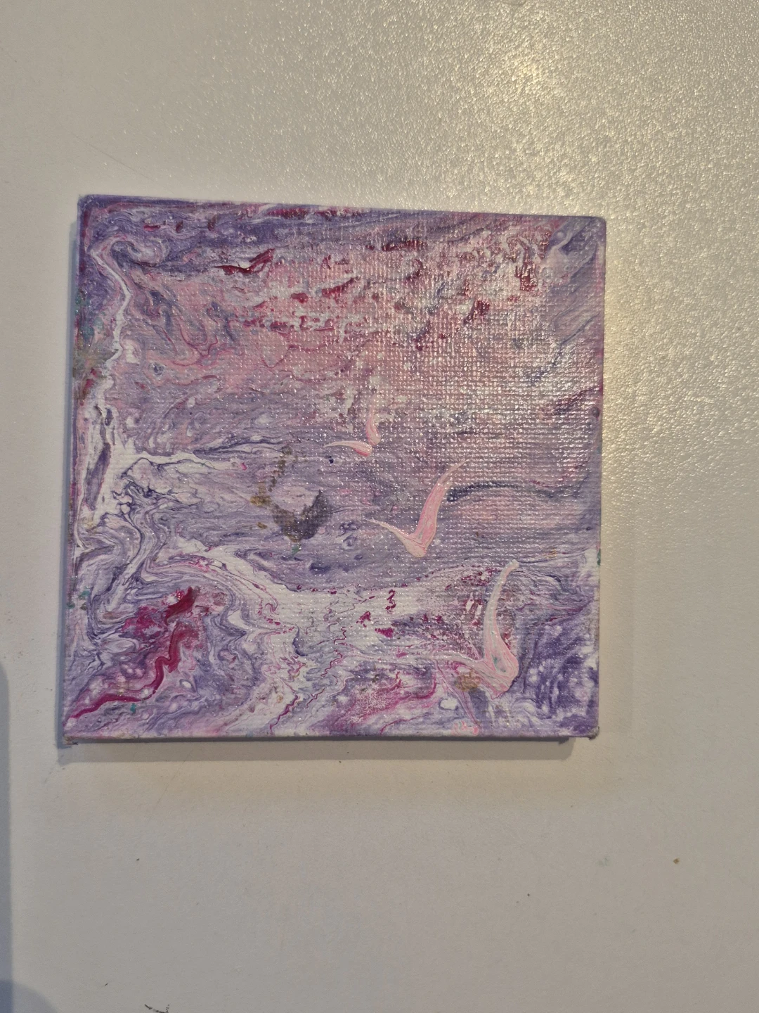 Small Abstract Canvas Painting - Pink & Purple - photo 2