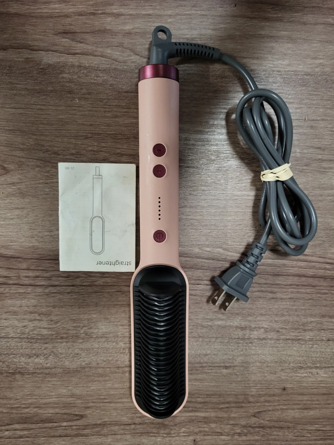 Pink ZS-380 hair Straightener Pro Brush