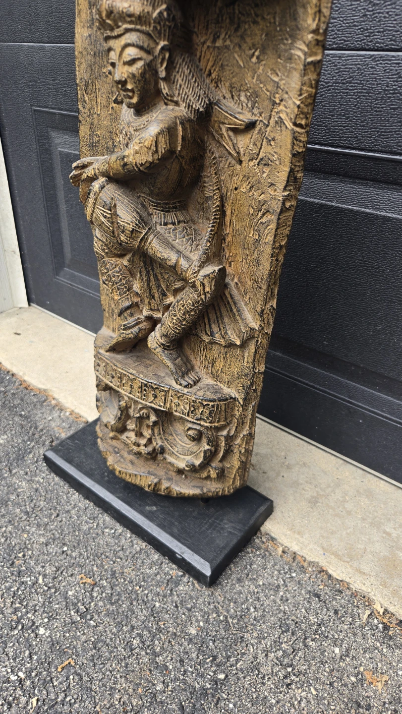 Carved style, Figure Statue with Drum - photo 2