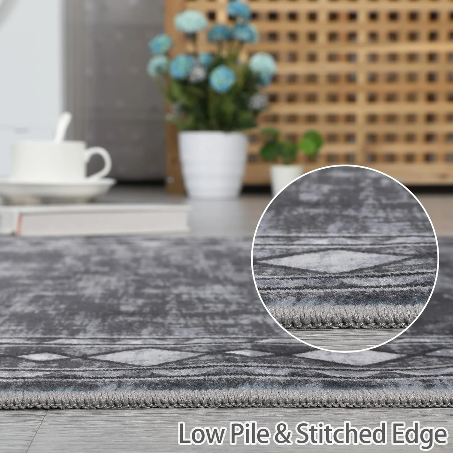 9x12 Area Rug Modern Bordered Large Machine Washable Living Room - photo 5