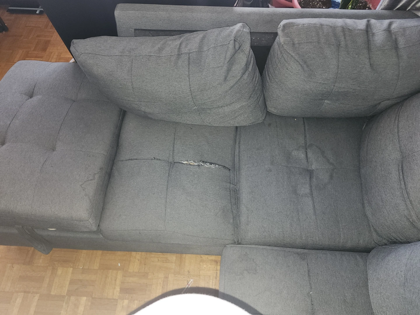 Grey Sectional Sofa with Storage Ottoman - photo 2