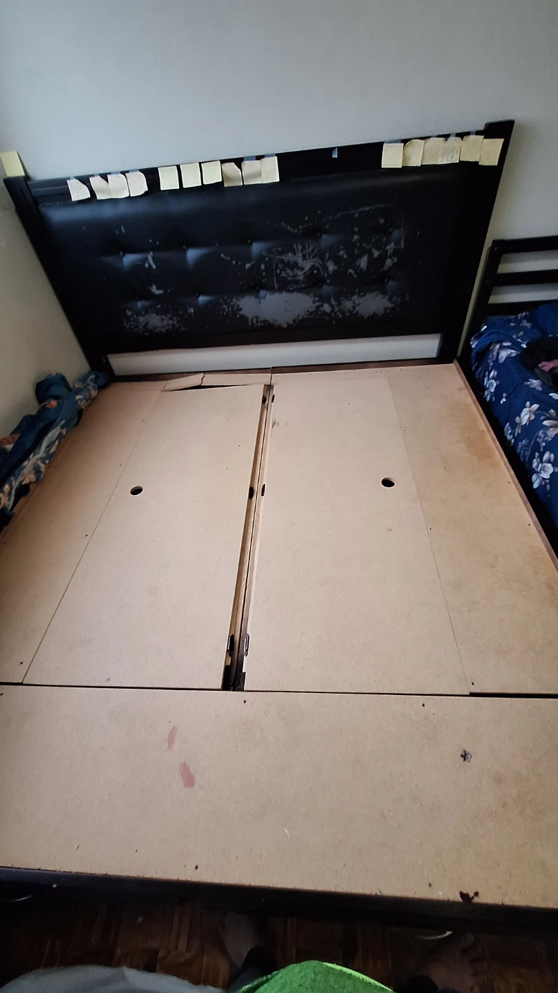 King Storage Bed Frame with Padded Headboard - photo 2
