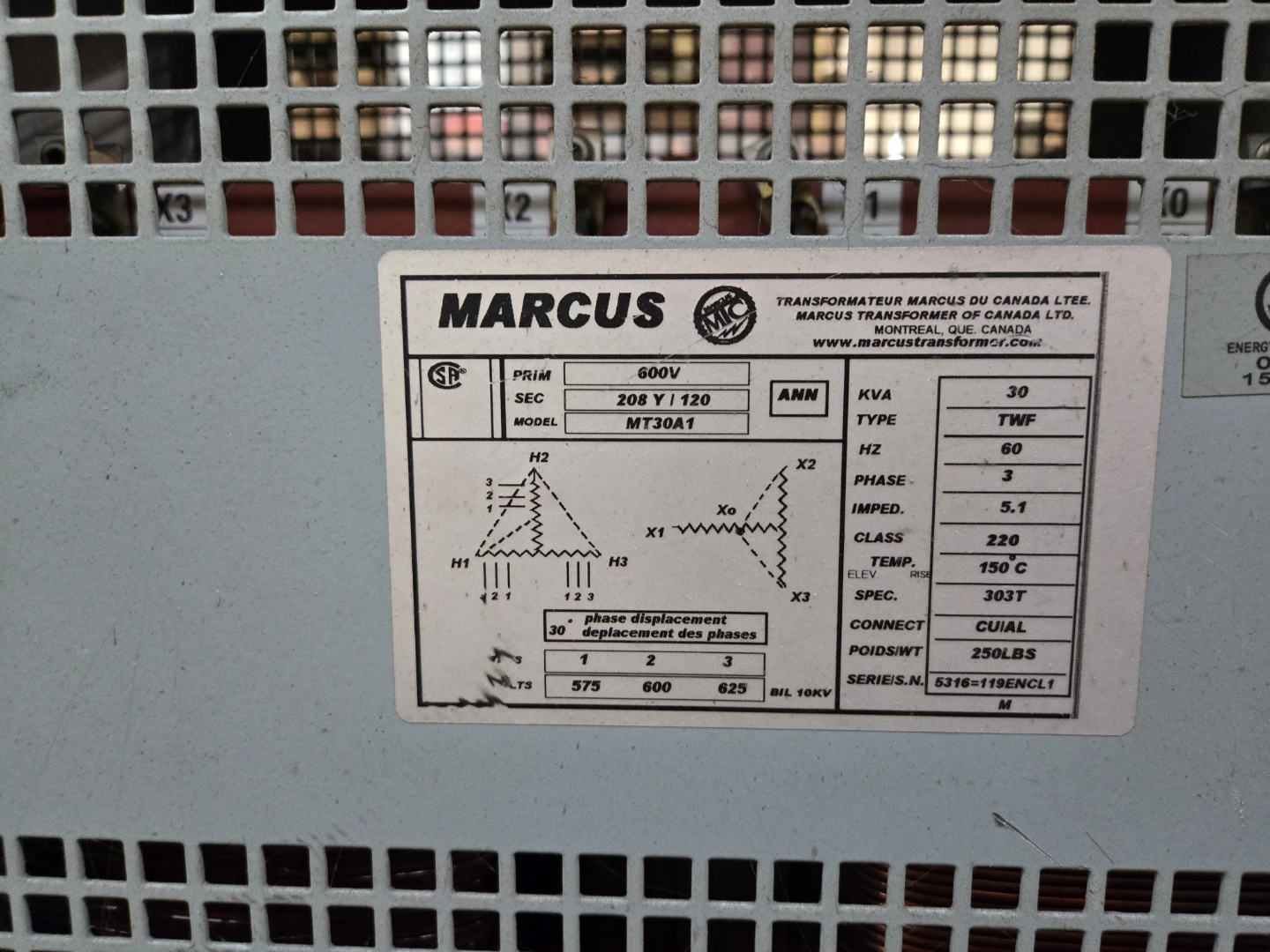 Marcus Transformer MT30A1