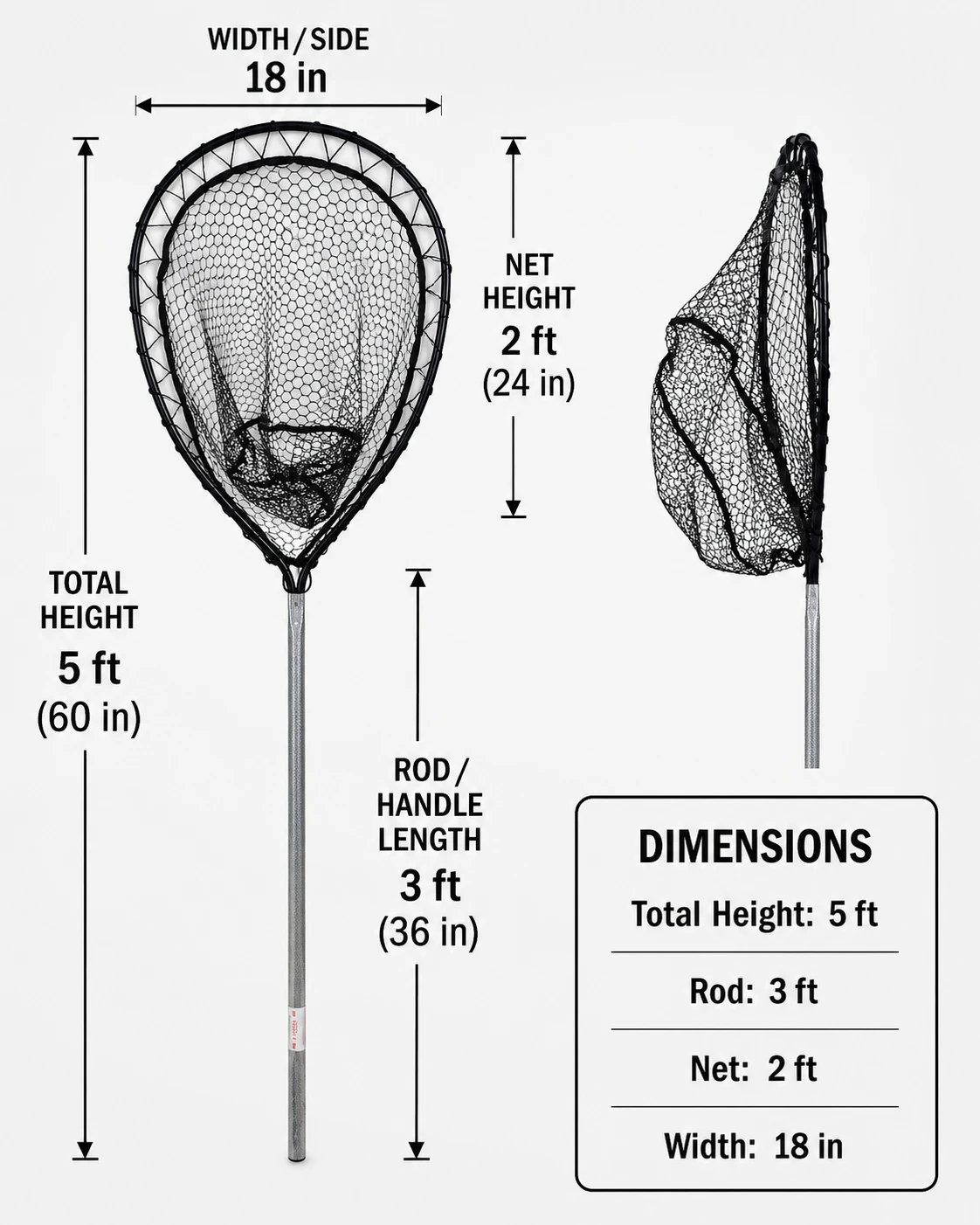 Lucky Strike Fishing Net – Long Aluminum Handle