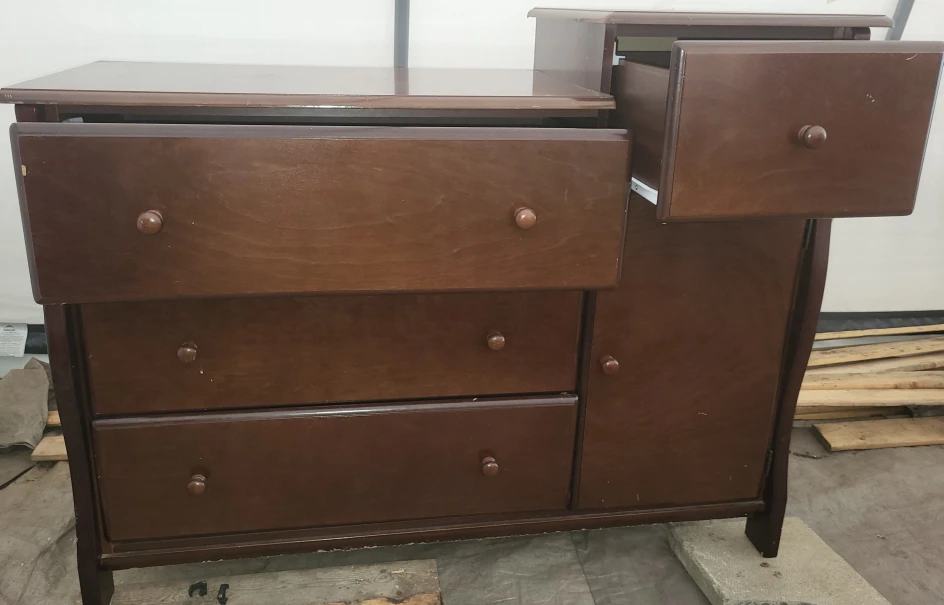 Dark Brown Dresser with Cabinet - photo 2