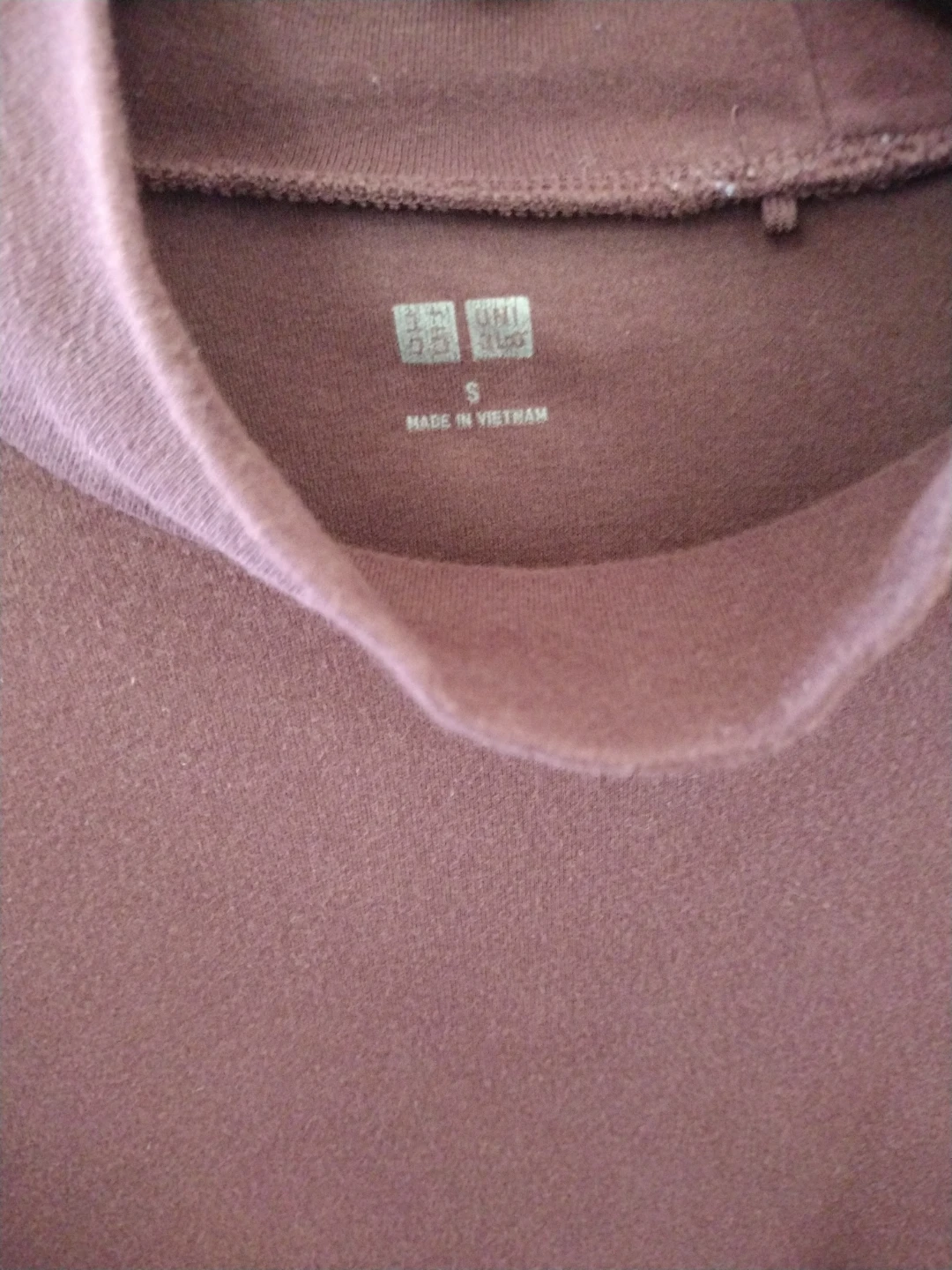 Uniqlo Mock Neck Long Sleeve Shirt Burgundy Size S - photo 3