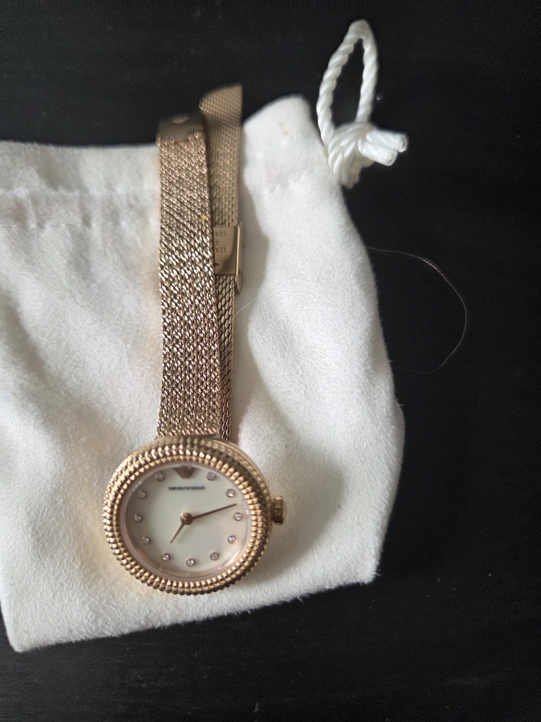 Emporio Armani Rose Gold Mesh Watch