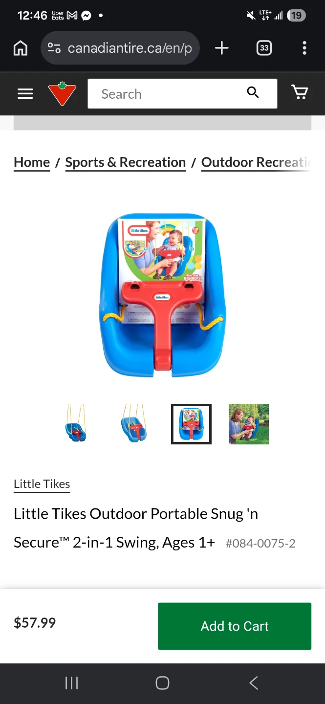 Little Tikes Outdoor Portable Snug 'n Secure 2-in-1 Swing