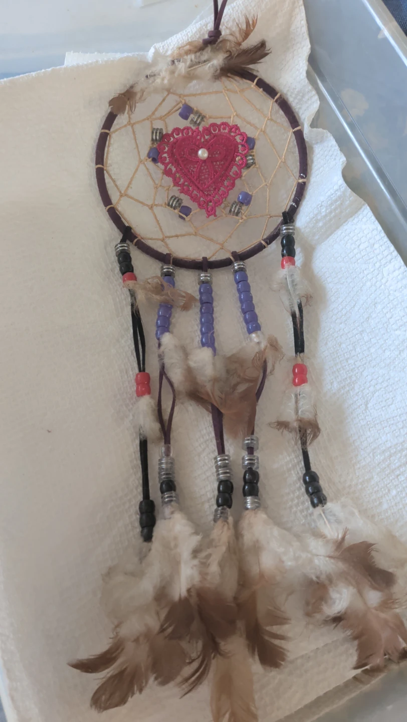 Handmade Dream Catcher with Pink Heart