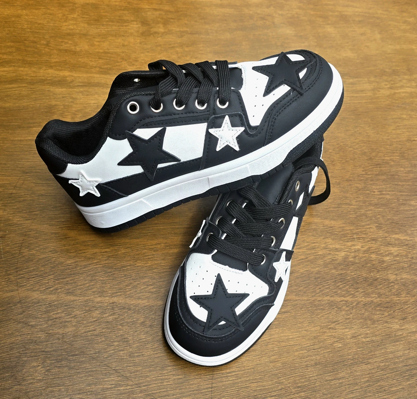 Black and White Star Sneakers