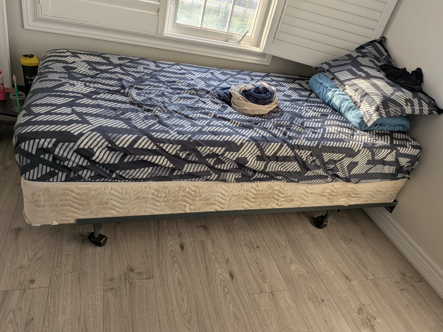 Twin Bed Frame, Mattress and Spring box