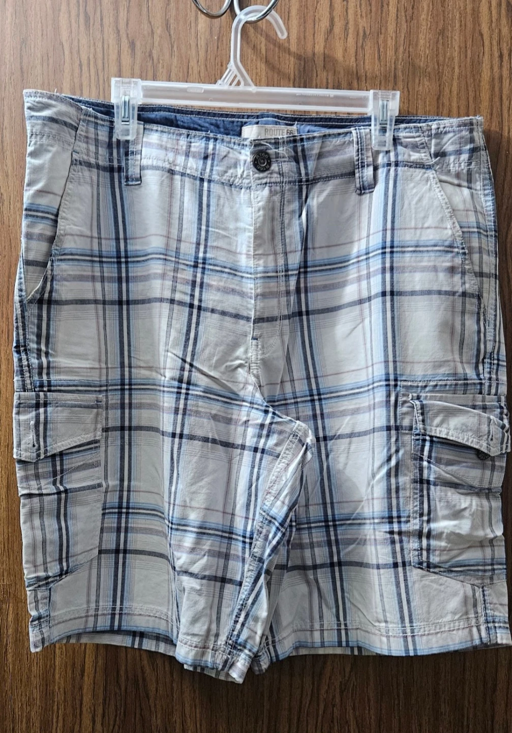 Route 66 Plaid Cargo Shorts