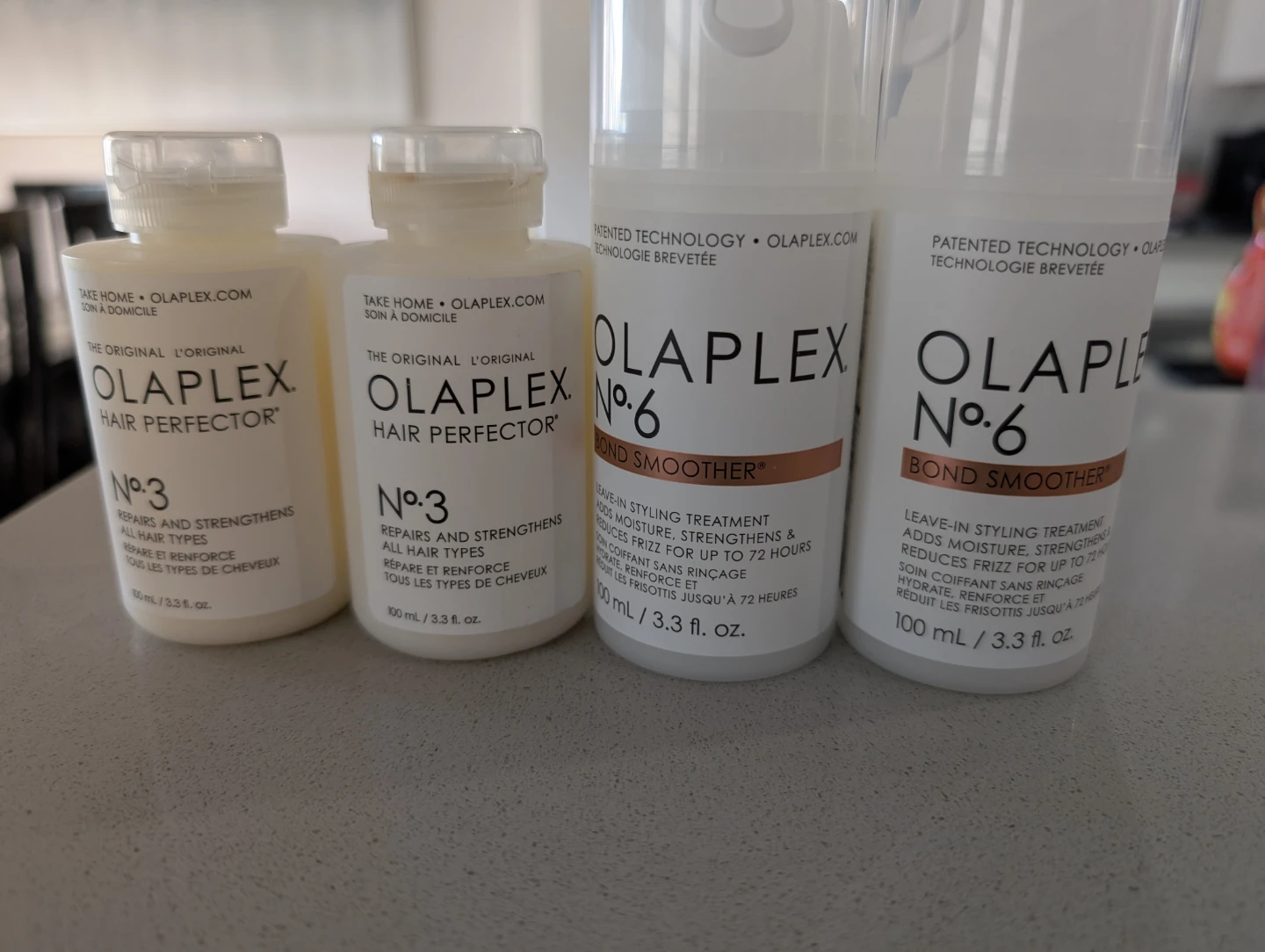 Olaplex Hair Perfector No 3 & Bond Smoother No 6 100 ml bottles