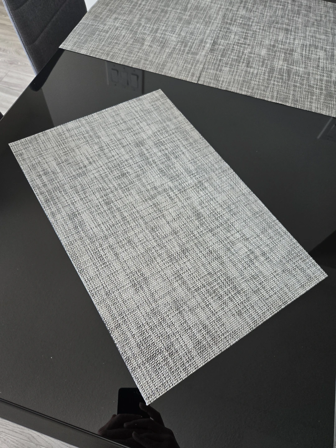8x Grey Woven Placemats 45cmx30cm