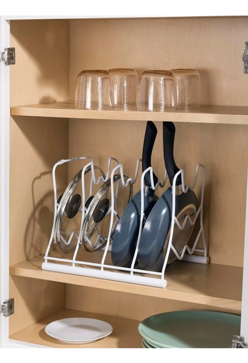 2× White Pot Lid and Pan Organizer Rack - photo 3