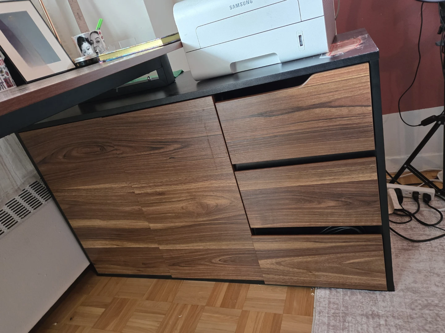 L-Shaped Desk with Drawers and Cabinet - photo 4