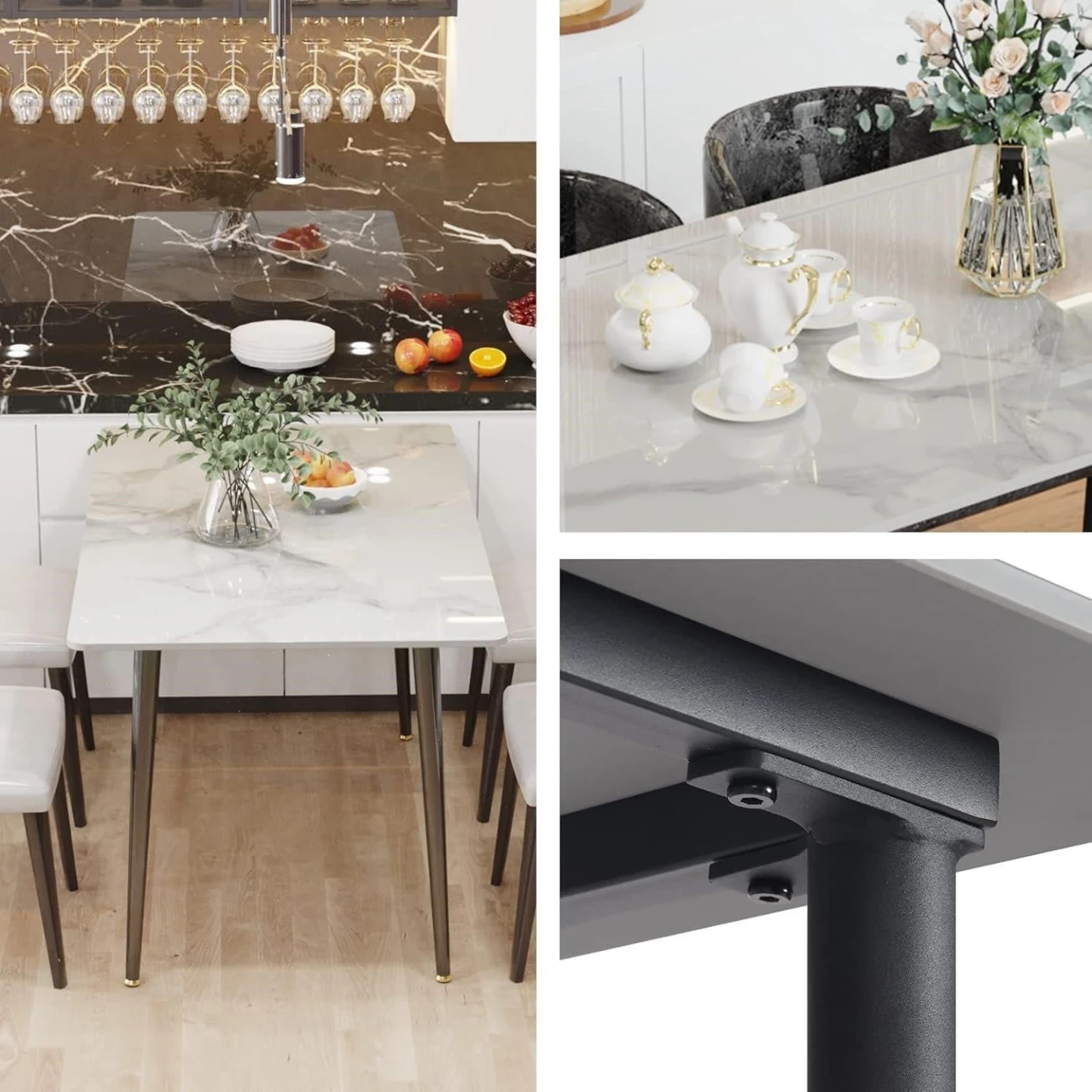 Marble Finish Dining Table - 120cm - photo 4