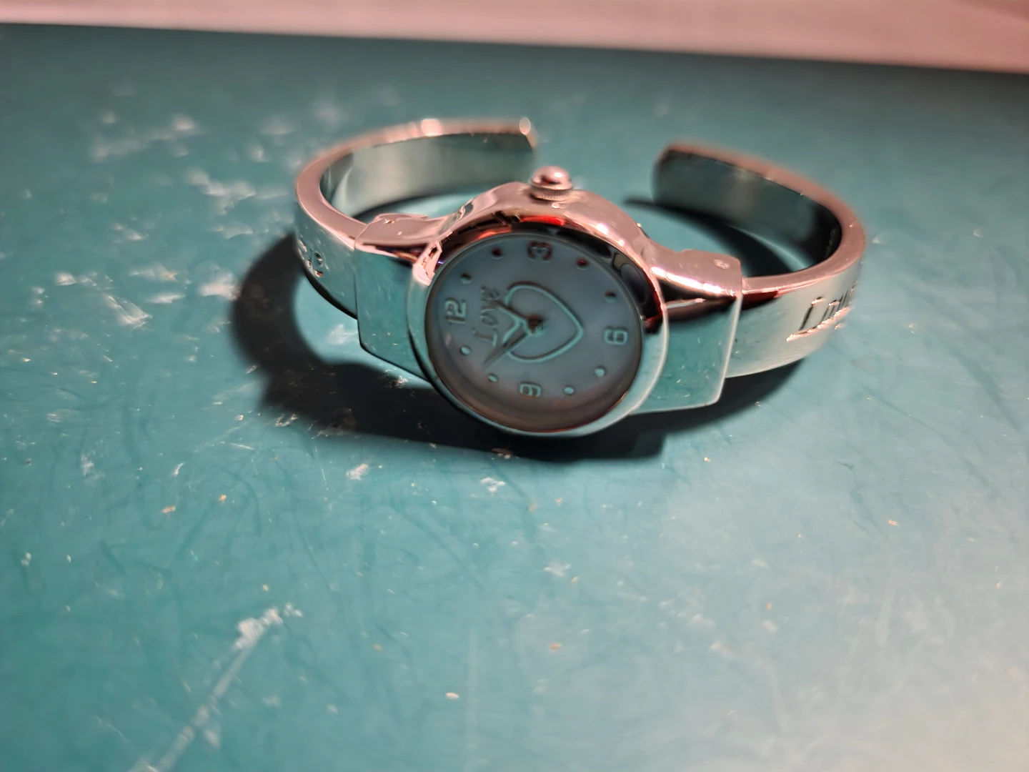 Love Women's Quartz Watch Blue Heart Dial Stainless Bracelet - photo 5