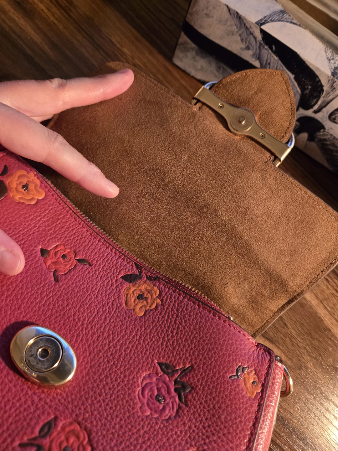 Coach Pink Floral Leather Crossbody Bag - photo 4